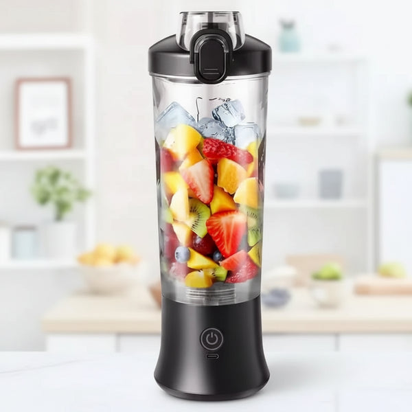 Tragbarer USB Mixer 600ml – Smoothie Blender mit Glas & Edelstahlklingen