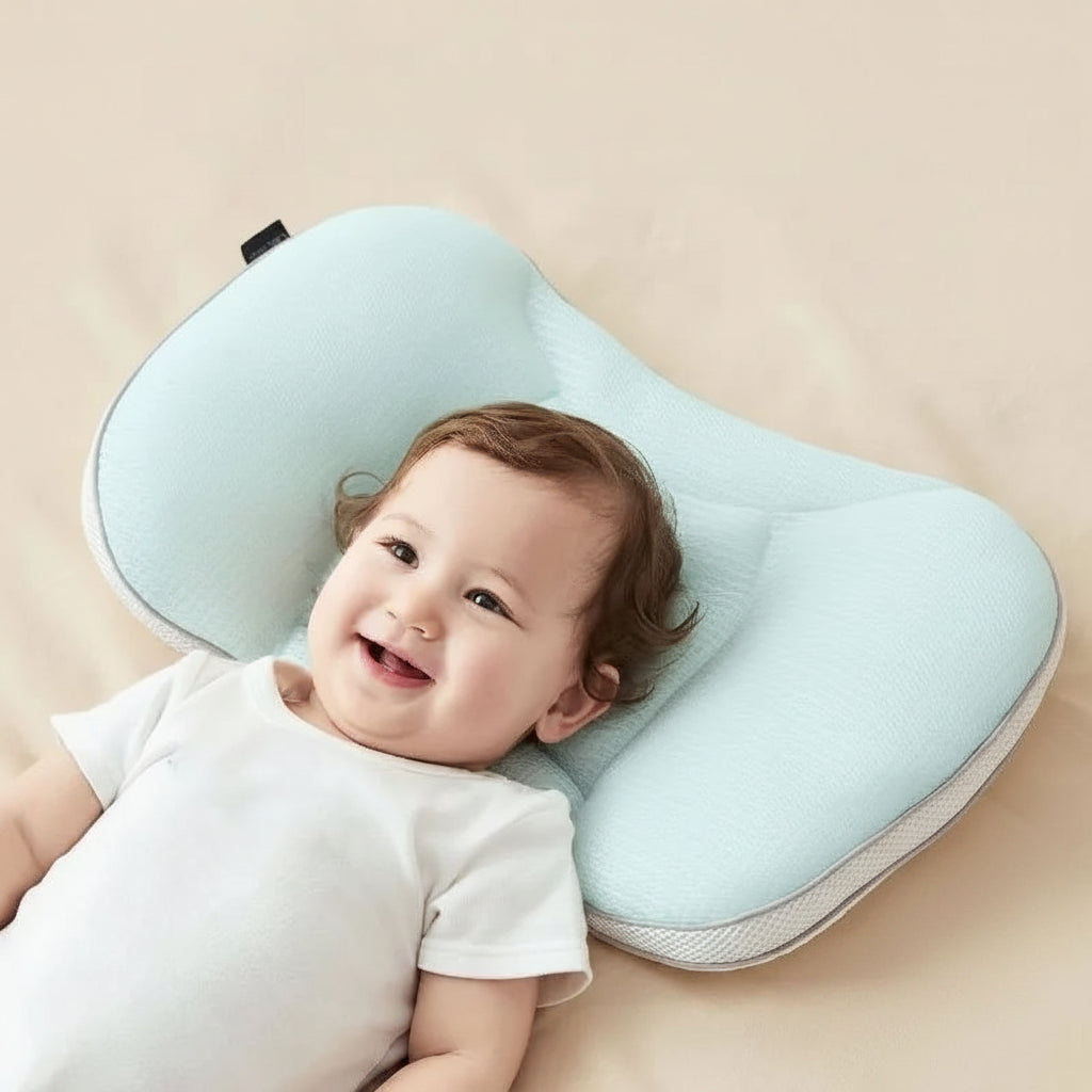 Kinder Nackenstützkissen – Ergonomisches Babykissen Atmungsaktiv 4 Jahreszeiten