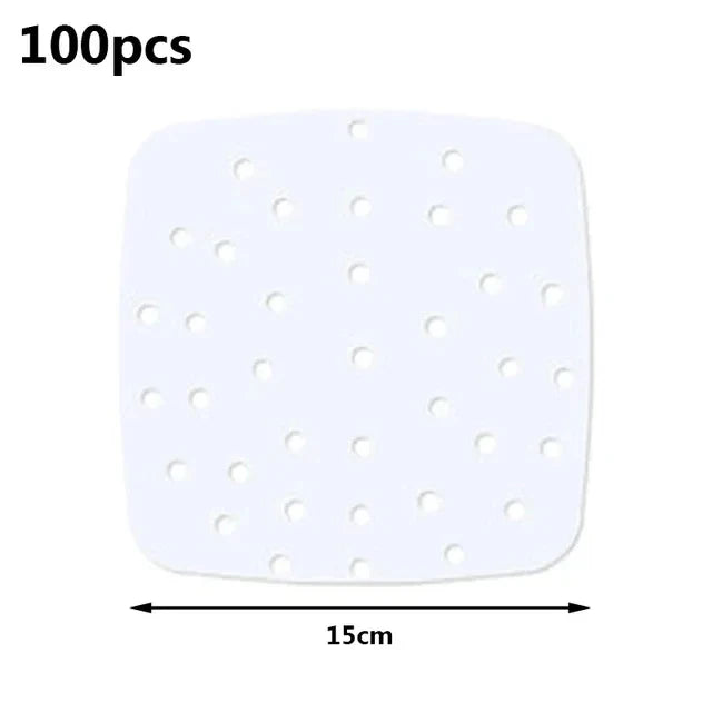 Air Fryer Papier Einlagen 100 Stück – Antihaft Pergamentpapier für Heißluftfritteuse