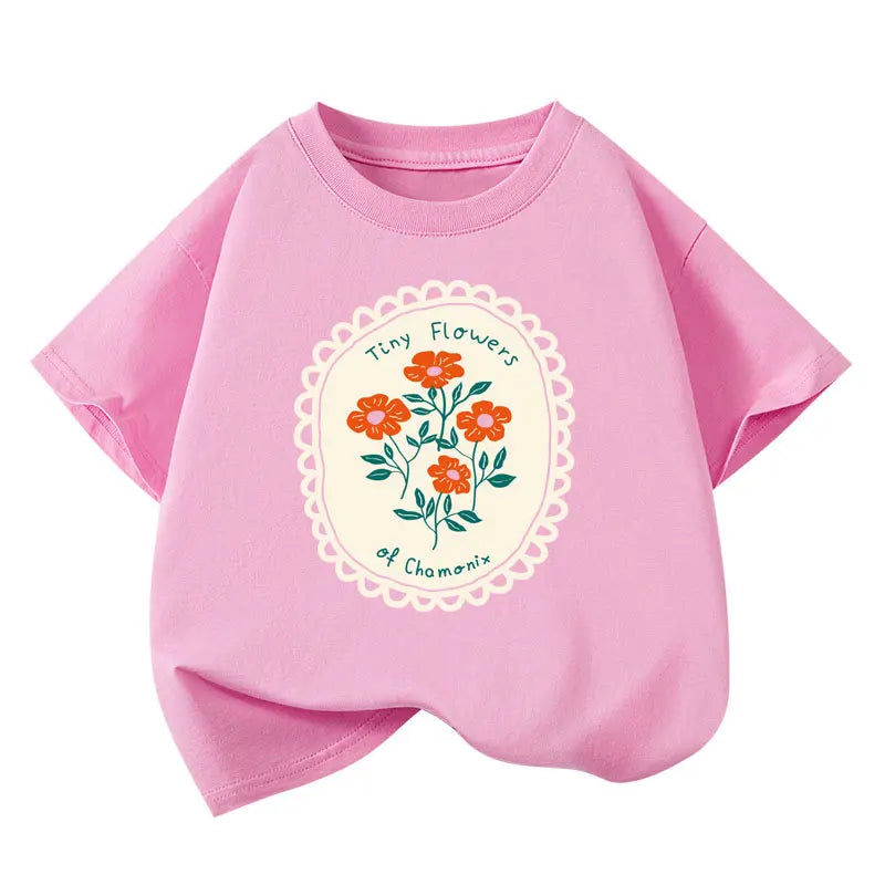 Kinder T-Shirt Mädchen Sommer – Baumwolle Kurzarm Shirt Teenager Schul Oberteil