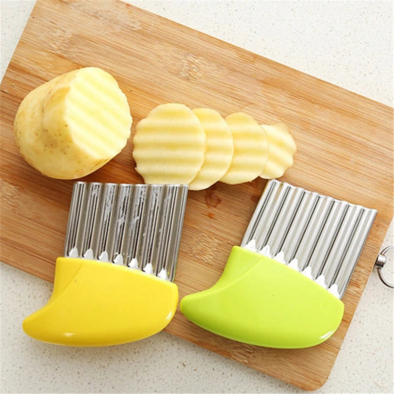 Wellenschneider Edelstahl – Kartoffel Wellenmesser für Pommes & Gemüse | Kreativer Küchenhelfer