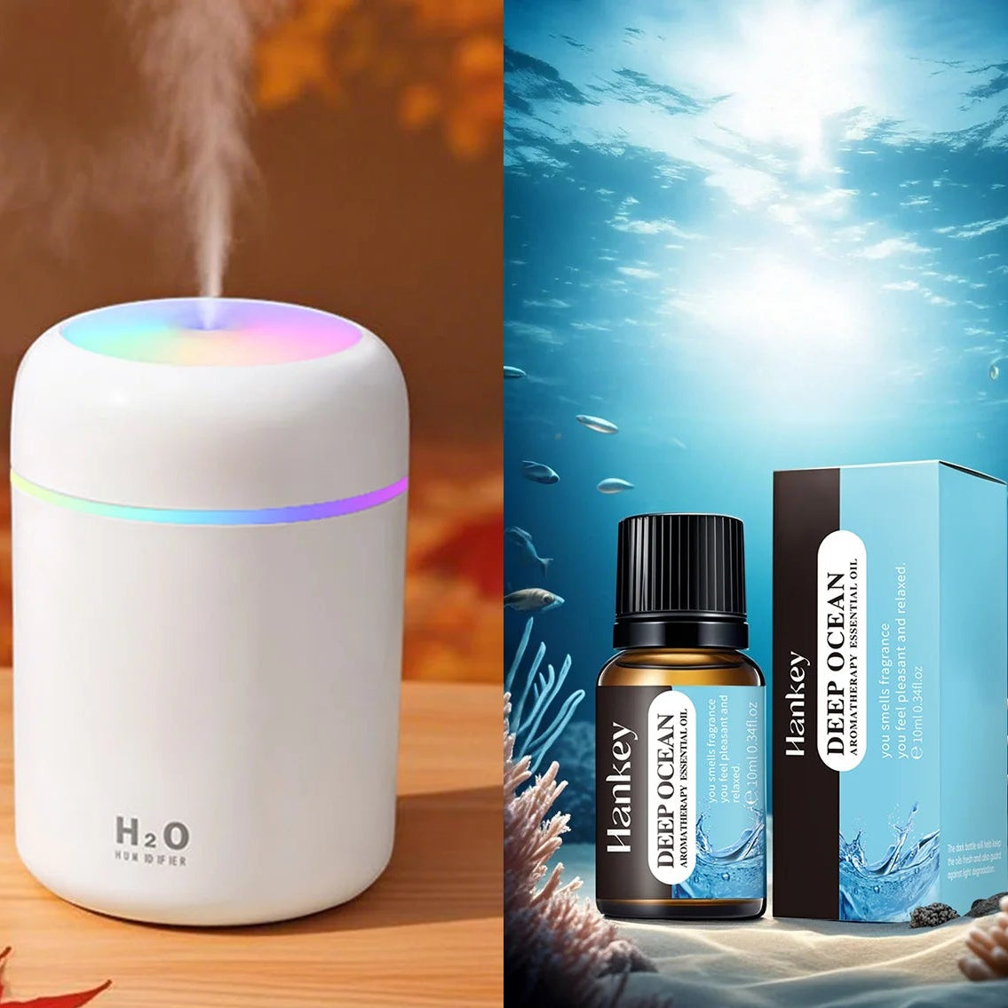 300ml Aroma Diffusor – Luftbefeuchter mit LED & ätherischen Ölen USB