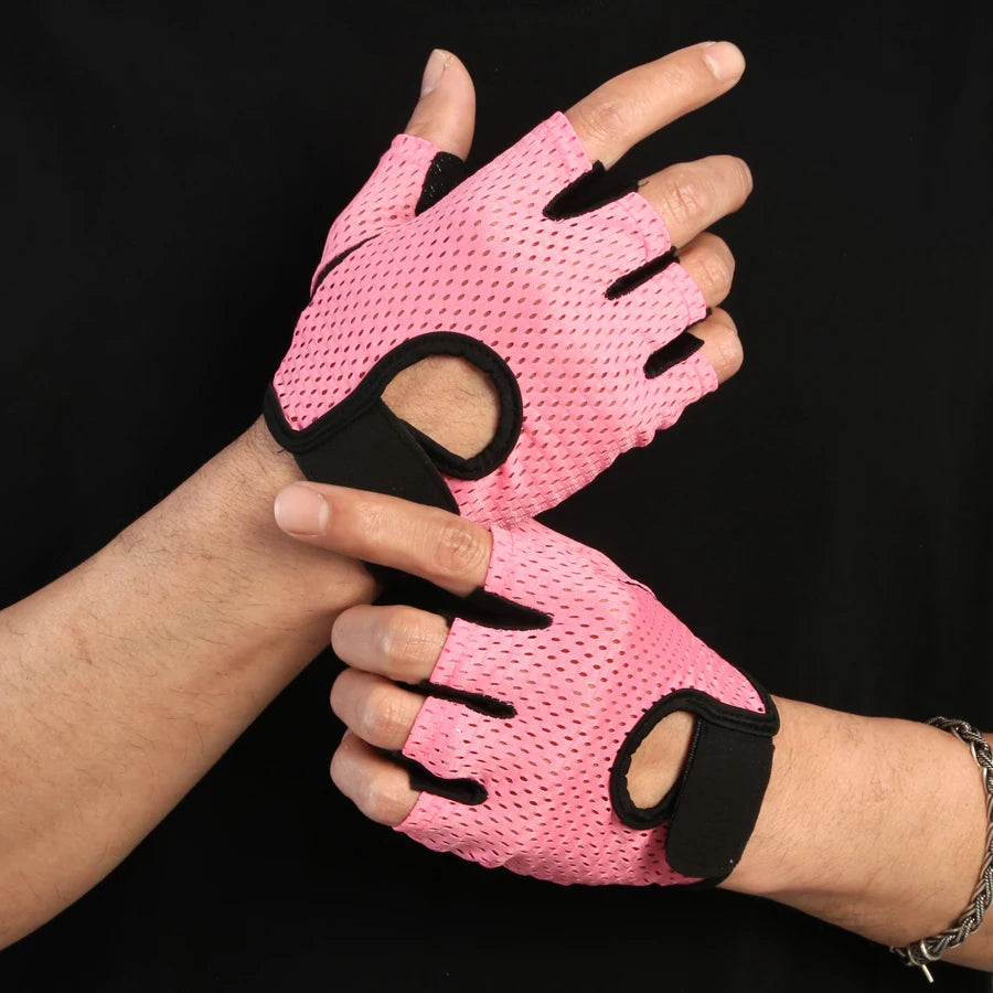 Halbfinger Sporthandschuhe Sommer – Atmungsaktive Fitness & Fahrrad Handschuhe mit Anti-Rutsch Grip | Unisex Gym Handschuhe