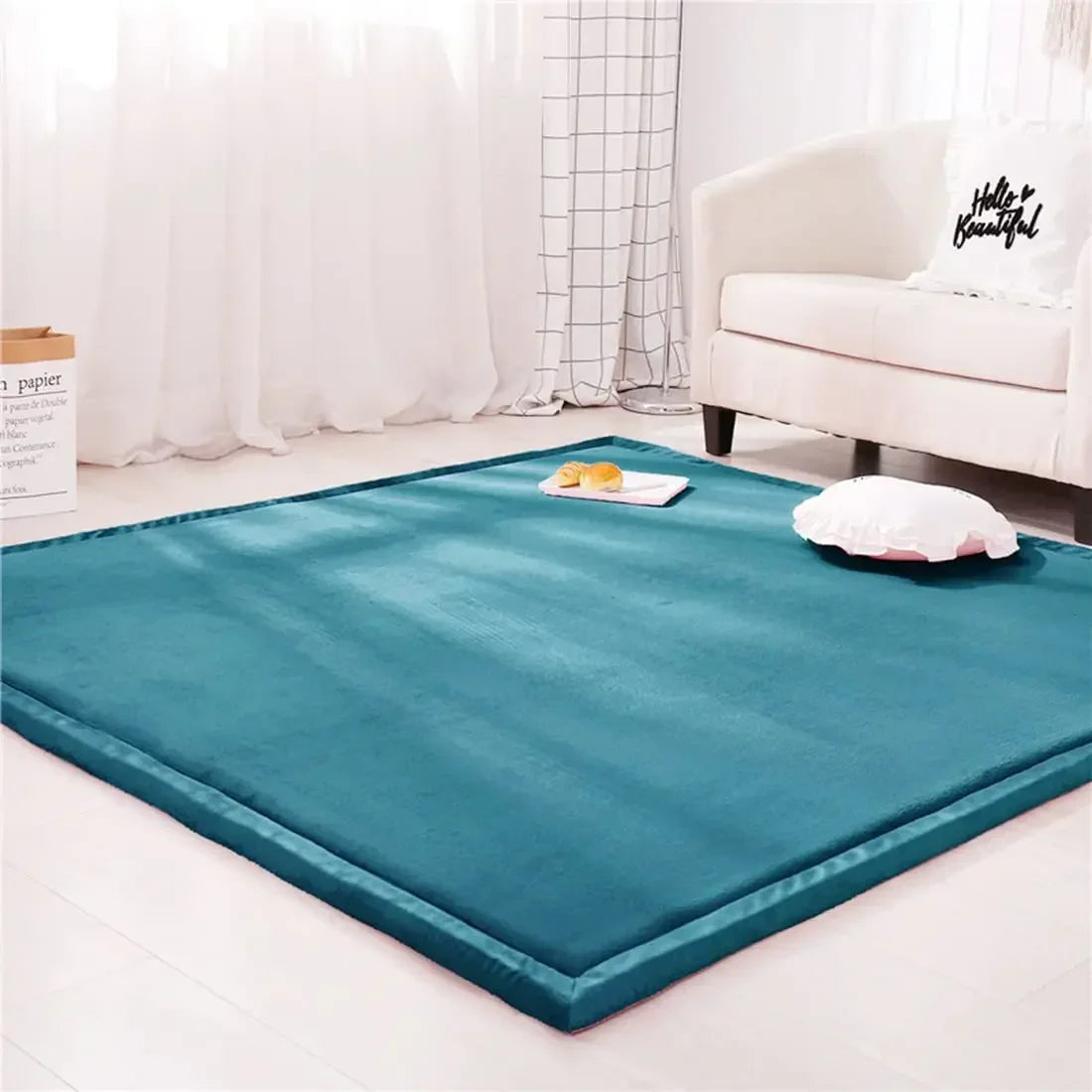 Baby Spielmatte 3cm Dick – Weiche Krabbelmatte Gepolstert für Kinderzimmer & Wohnzimmer