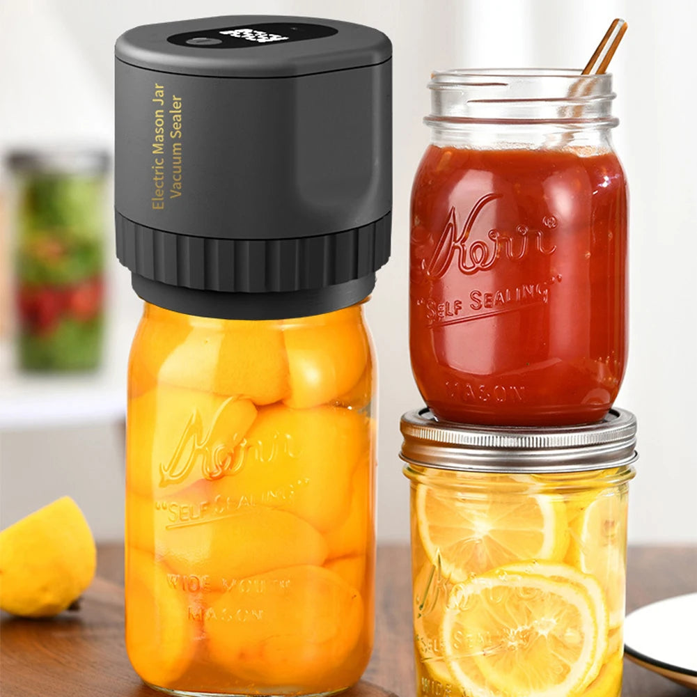 Elektrischer Einmachglas Vakuumierer – Kabelloses Jar Sealer Set mit Deckeln