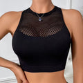 Sexy Fishnet Crop Top Damen – Off Shoulder Tank Top mit Cut-Out | Stretch Sommer Top für Club & Streetwear