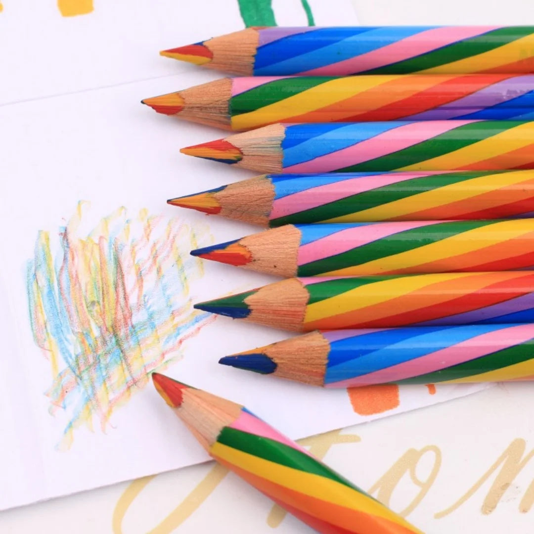 Regenbogen Buntstifte 4-in-1 – Magische Farbverlauf Stifte für Kinder & Schule