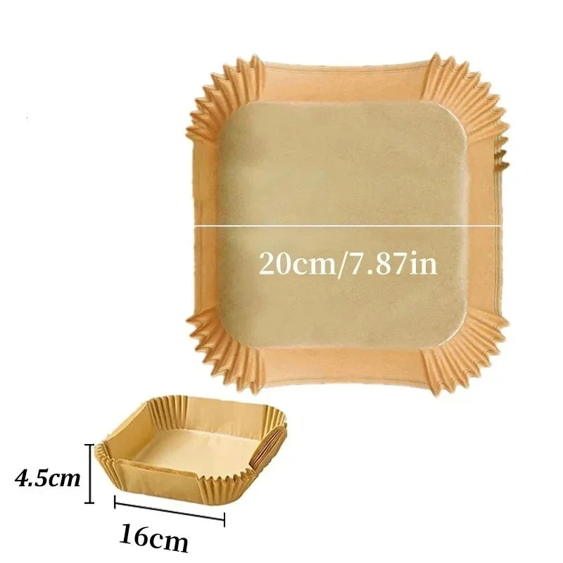 Air Fryer Backpapier 30/50 Stück – Antihaft Einweg Liners Rund & Eckig
