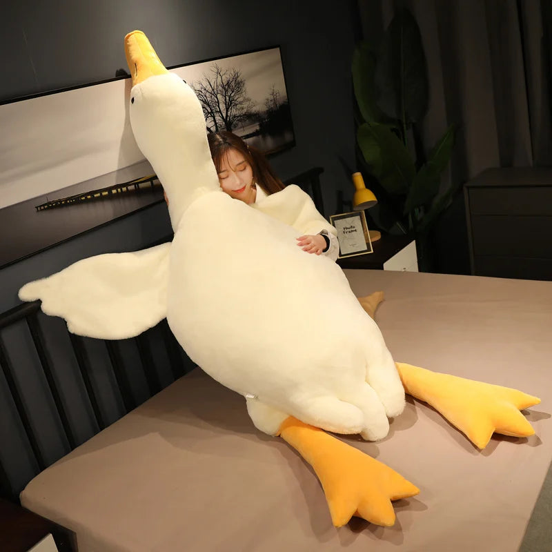 Plüsch Ente XXL 50–190cm – Riesiges Kuscheltier Schlafkissen Weich & Flauschig