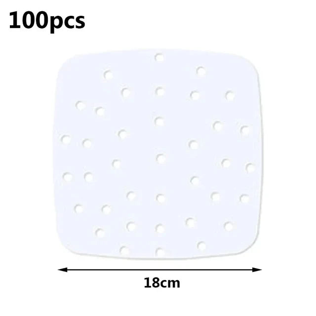 Air Fryer Papier Einlagen 100 Stück – Antihaft Pergamentpapier für Heißluftfritteuse