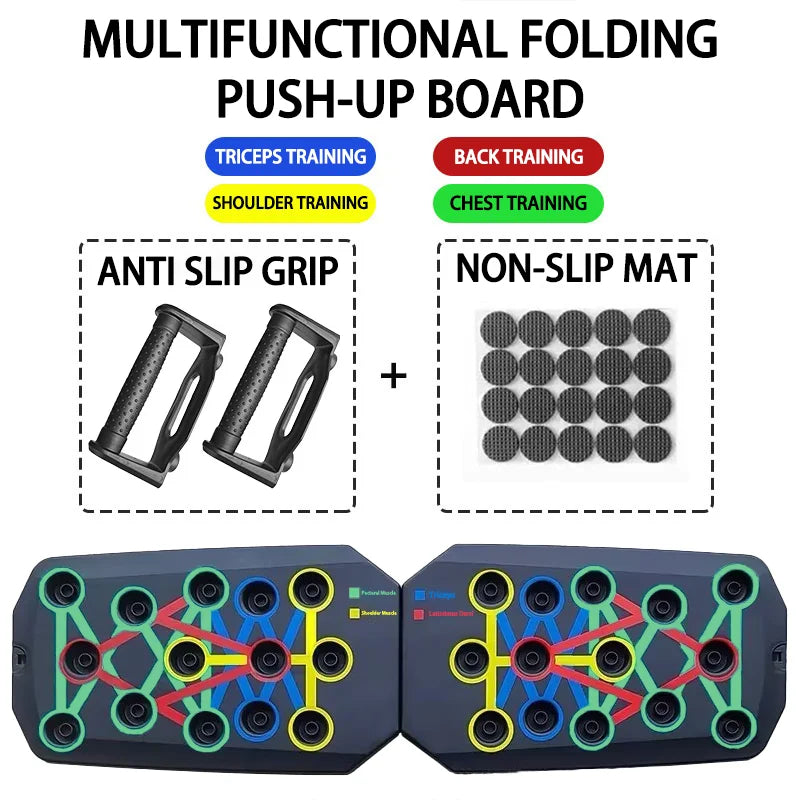 Push-Up Board Set Faltbar – Liegestütz Brett mit Griffen für Brust, Arme & Core Training