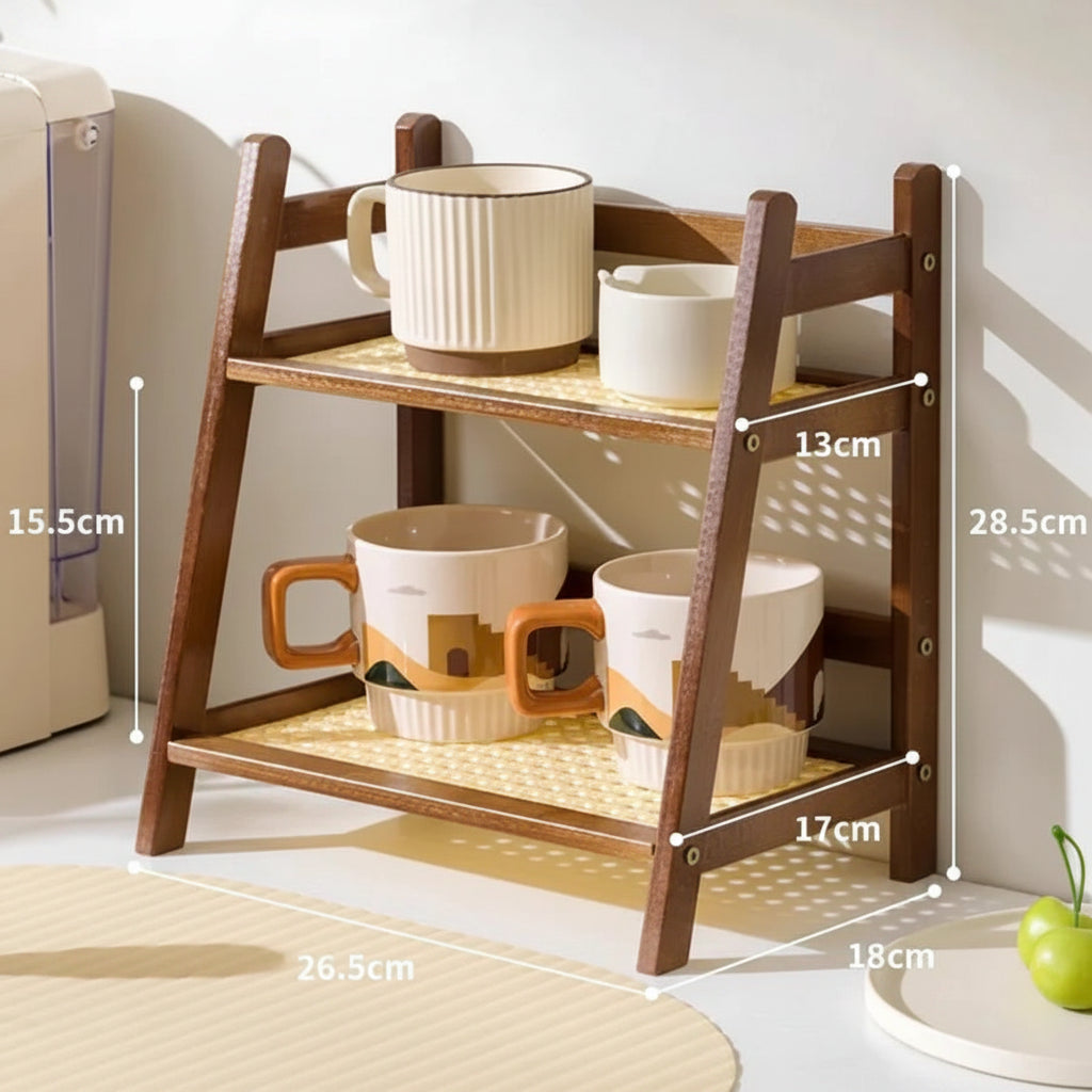 Bambus Organizer 2 Etagen – Arbeitsplatten Regal für Küche, Bad & Zuhause