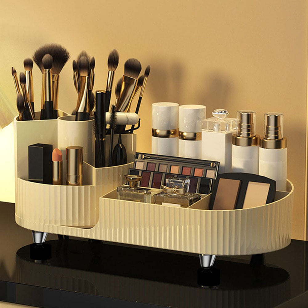 Kosmetik Organizer drehbar 360° – Make-up Aufbewahrung mit Fächern | Lippenstift & Hautpflege Box