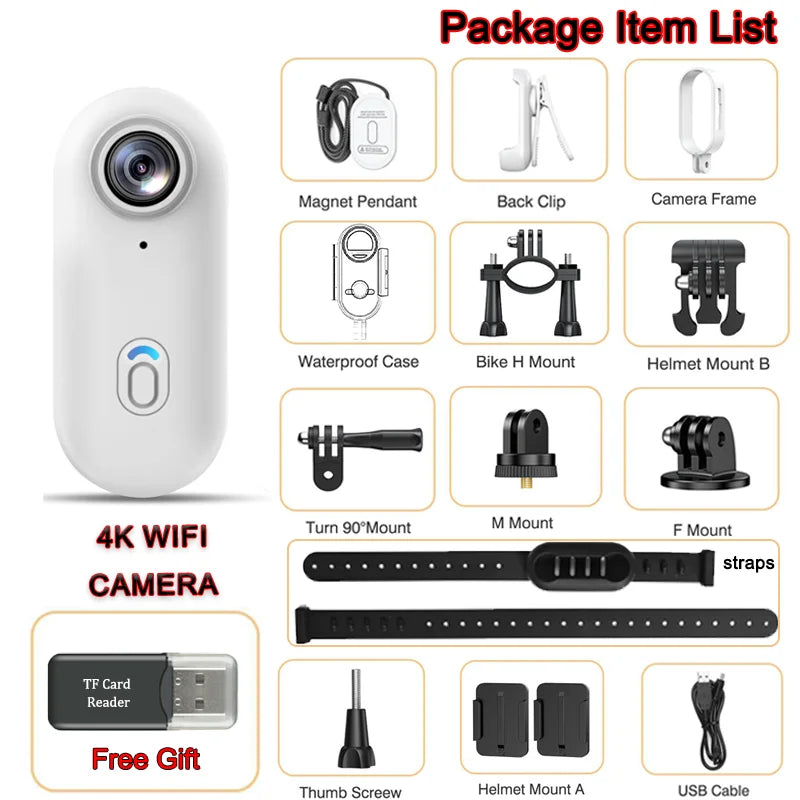 Mini 4K Kamera Magnetisch – Pocket Vlog Bodycam WLAN Outdoor Action Cam