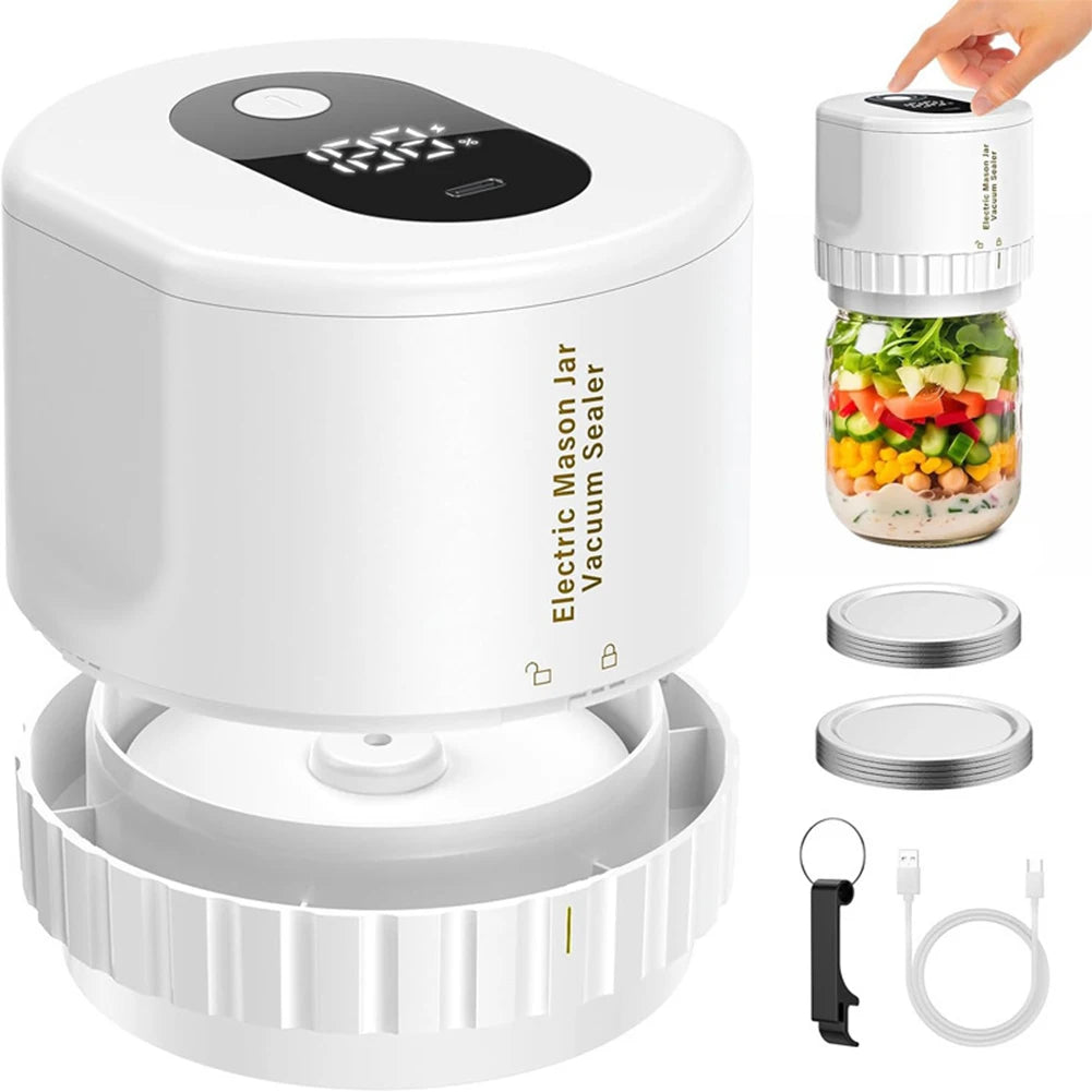 Elektrischer Einmachglas Vakuumierer – Kabelloses Jar Sealer Set mit Deckeln