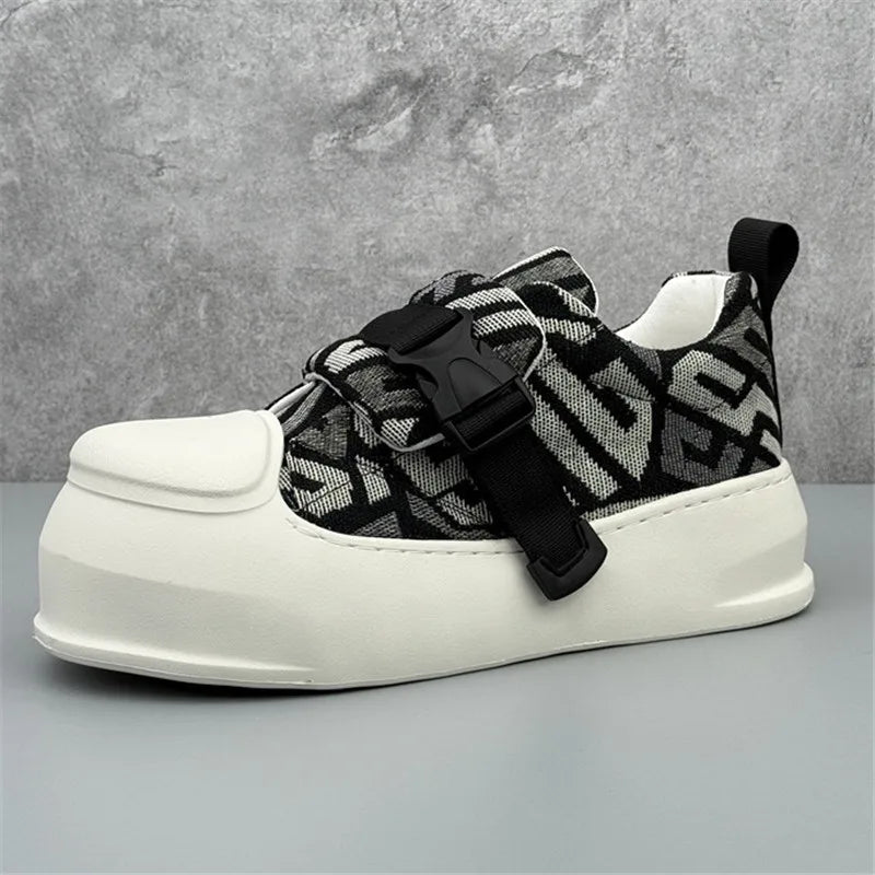Designer Herren Sneaker Plateau – Modische Freizeit Schuhe mit Stickerei & Height Increase | Bequem & Stylisch