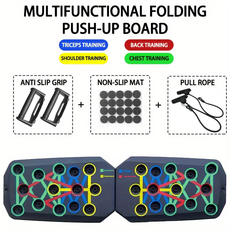 Push-Up Board Set Faltbar – Liegestütz Brett mit Griffen für Brust, Arme & Core Training