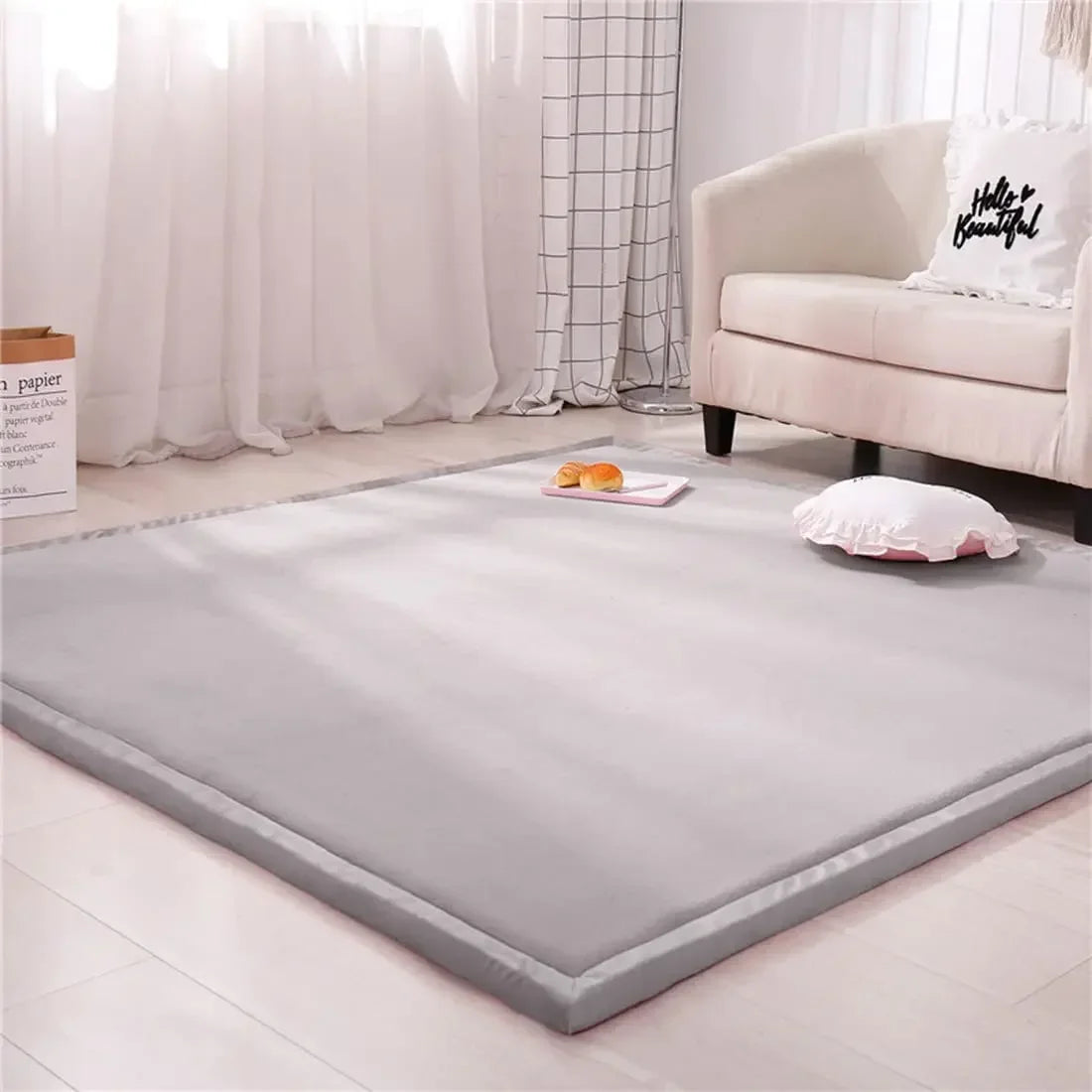 Baby Spielmatte 3cm Dick – Weiche Krabbelmatte Gepolstert für Kinderzimmer & Wohnzimmer