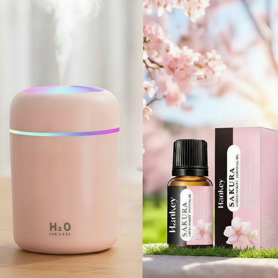 300ml Aroma Diffusor – Luftbefeuchter mit LED & ätherischen Ölen USB
