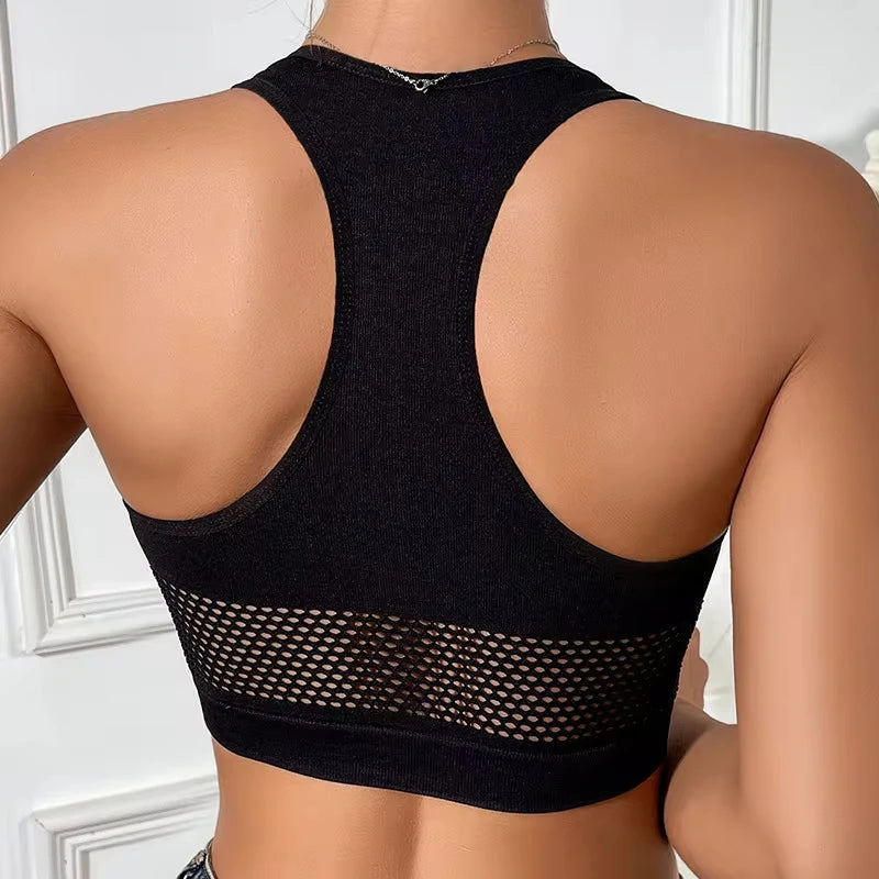 Sexy Fishnet Crop Top Damen – Off Shoulder Tank Top mit Cut-Out | Stretch Sommer Top für Club & Streetwear