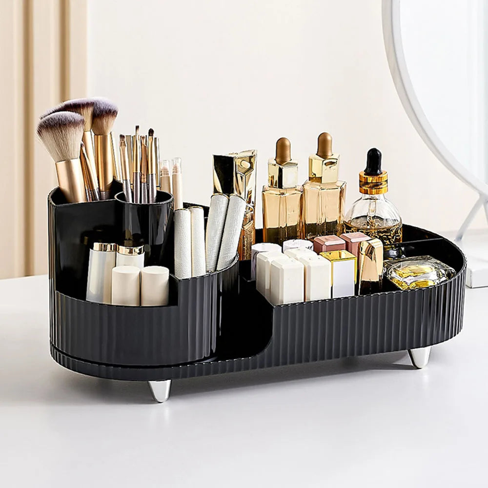 Kosmetik Organizer drehbar 360° – Make-up Aufbewahrung mit Fächern | Lippenstift & Hautpflege Box