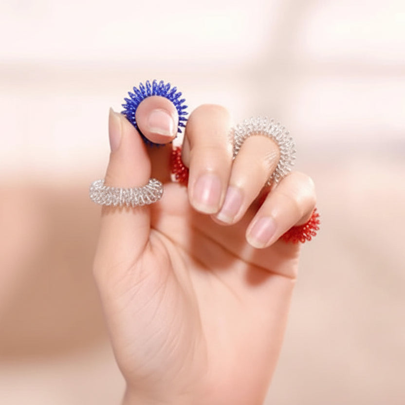 Akupressur Massagering Set (5–15 Stk.) – Finger Massage Stressabbau Anti Stress Ring