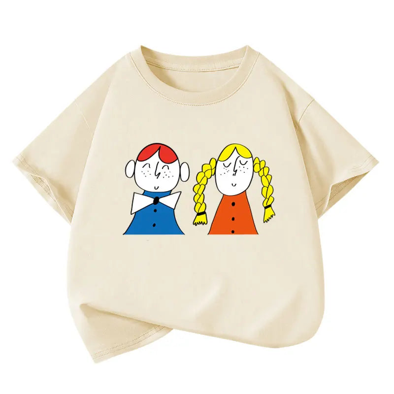 Kinder T-Shirt Mädchen Sommer – Baumwolle Kurzarm Shirt Teenager Schul Oberteil
