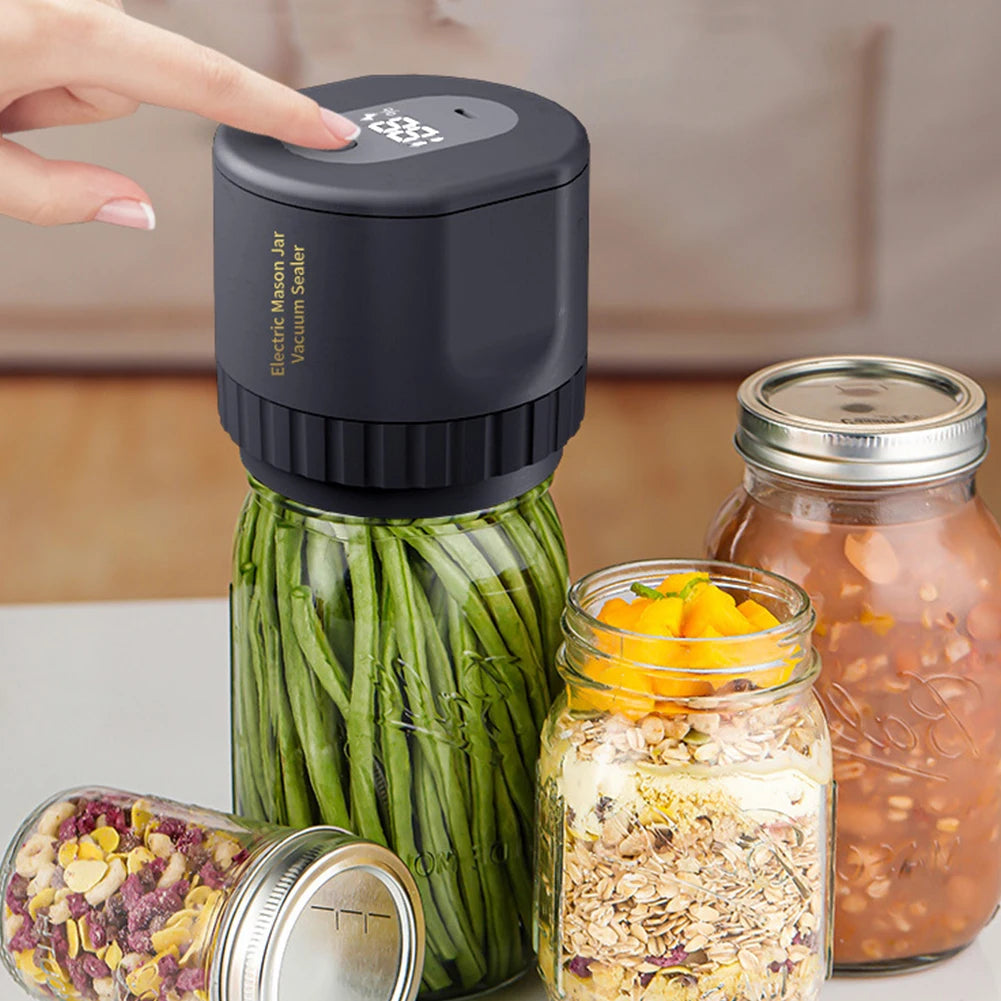 Elektrischer Einmachglas Vakuumierer – Kabelloses Jar Sealer Set mit Deckeln