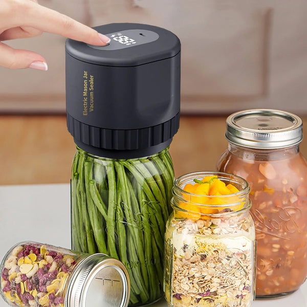 Elektrischer Einmachglas Vakuumierer – Kabelloses Jar Sealer Set mit Deckeln