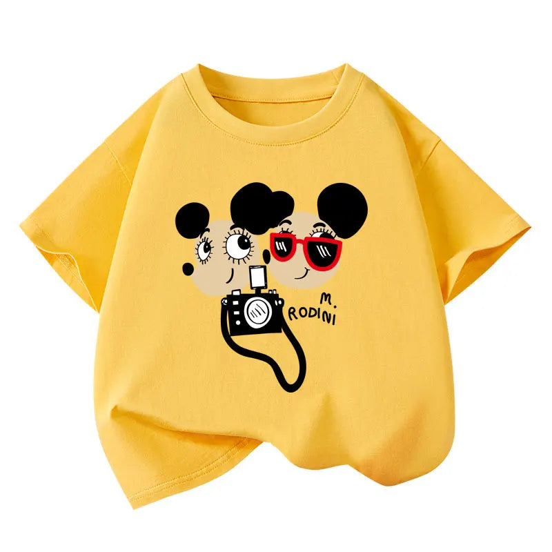 Kinder T-Shirt Mädchen Sommer – Baumwolle Kurzarm Shirt Teenager Schul Oberteil