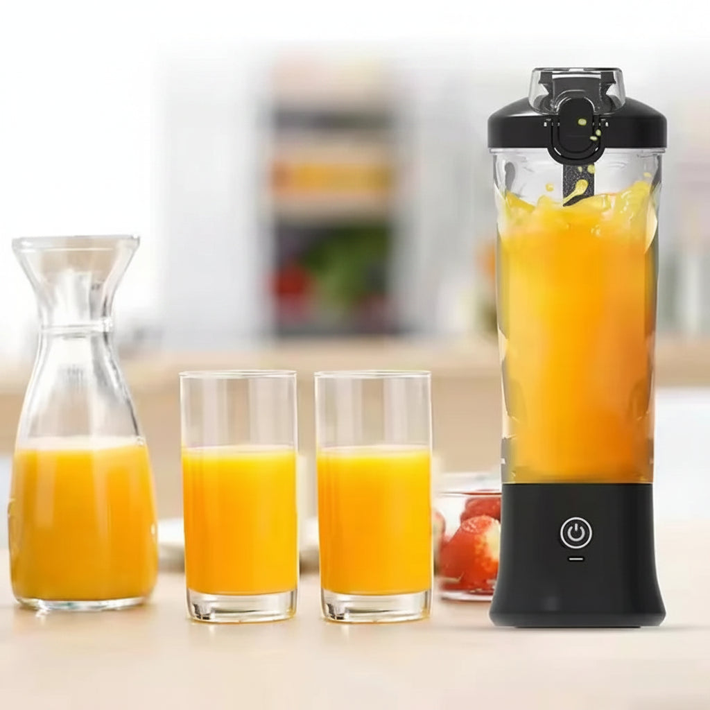 Tragbarer USB Mixer 600ml – Smoothie Blender mit Glas & Edelstahlklingen