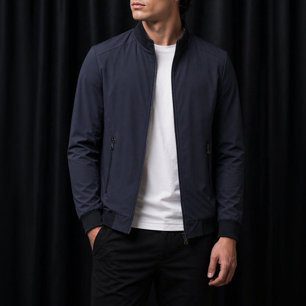 Herren Freizeitjacke mit Stehkragen und Reißverschluss
