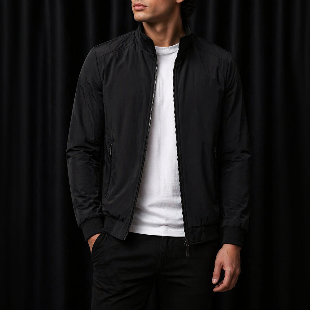 Herren Freizeitjacke mit Stehkragen und Reißverschluss